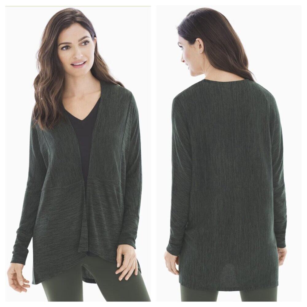 Soma Women's Melange Wrap Black Deep Green Size L